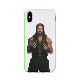 Чехол для Apple iPhone X силиконовый матовый с принтом Roman Reigns , Силикон | Печать на задней стороне чехла, без боковой панели | roman reigns | wwe | роман рейнс