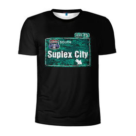 Мужская футболка 3D спортивная с принтом Suplex city , 100% полиэстер с улучшенными характеристиками | приталенный силуэт, круглая горловина, широкие плечи, сужается к линии бедра | fear | fury | wwe | рестлер