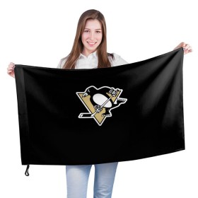 Флаг 3D с принтом Pittsburgh Penguins Crosby , 100% полиэстер | плотность ткани — 95 г/м2, размер — 67 х 109 см. Принт наносится с одной стороны | crosby | nhl | pittsburgh penguins