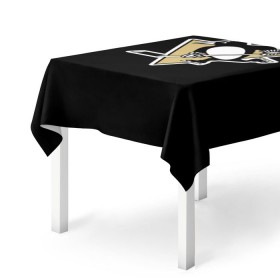 Скатерть 3D с принтом Pittsburgh Penguins Crosby , 100% полиэстер (ткань не мнется и не растягивается) | Размер: 150*150 см | Тематика изображения на принте: crosby | nhl | pittsburgh penguins