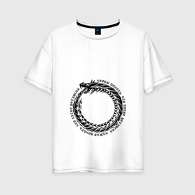 Женская футболка хлопок Oversize с принтом Понять рекурсию , 100% хлопок | свободный крой, круглый ворот, спущенный рукав, длина до линии бедер
 | дракон | змея | программирование | рекурсия