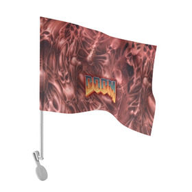 Флаг для автомобиля с принтом Doom (Classic) , 100% полиэстер | Размер: 30*21 см | 90 | олдскул | скелет | череп