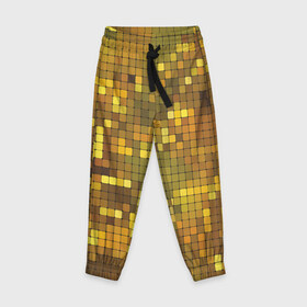 Детские брюки 3D с принтом Gold style , 100% полиэстер | манжеты по низу, эластичный пояс регулируется шнурком, по бокам два кармана без застежек, внутренняя часть кармана из мелкой сетки | Тематика изображения на принте: блекс | золото | квадрат | клубы | текстуры