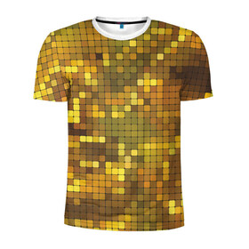 Мужская футболка 3D спортивная с принтом Gold style , 100% полиэстер с улучшенными характеристиками | приталенный силуэт, круглая горловина, широкие плечи, сужается к линии бедра | Тематика изображения на принте: блекс | золото | квадрат | клубы | текстуры