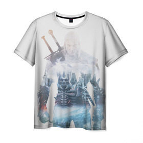 Мужская футболка 3D с принтом Геральт Охота , 100% полиэфир | прямой крой, круглый вырез горловины, длина до линии бедер | gerald | wild hunt | witcher | ведьмак | геральд | дикая охота