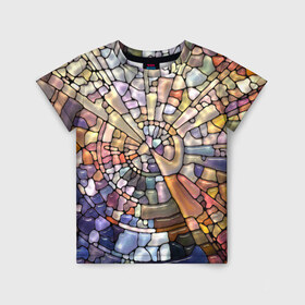 Детская футболка 3D с принтом Прикольная мозаика , 100% гипоаллергенный полиэфир | прямой крой, круглый вырез горловины, длина до линии бедер, чуть спущенное плечо, ткань немного тянется | арт | дизайн | искусство | композиция | краски | мозаика | пазл | цветные камешки