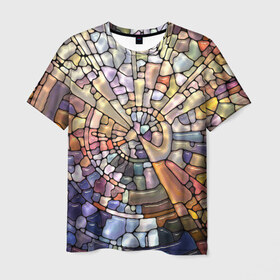 Мужская футболка 3D с принтом Прикольная мозаика , 100% полиэфир | прямой крой, круглый вырез горловины, длина до линии бедер | арт | дизайн | искусство | композиция | краски | мозаика | пазл | цветные камешки