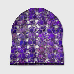 Шапка 3D с принтом Фиолетовая мозаика , 100% полиэстер | универсальный размер, печать по всей поверхности изделия | дизайн | искусство | композиция | мозаика | стёклышки | цветные камешки