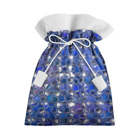 Подарочный 3D мешок с принтом Синяя мозаика , 100% полиэстер | Размер: 29*39 см | дизайн | искусство | композиция | мозаика | стёклышки | цветные камешки