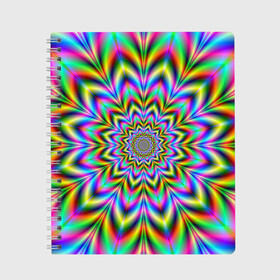Тетрадь с принтом Красочная иллюзия , 100% бумага | 48 листов, плотность листов — 60 г/м2, плотность картонной обложки — 250 г/м2. Листы скреплены сбоку удобной пружинной спиралью. Уголки страниц и обложки скругленные. Цвет линий — светло-серый
 | гипноз | движение | красочный фон | обман зрения | оптическая иллюзия | погружение | текстура | фокус