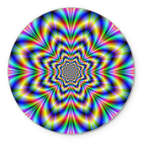 Коврик круглый с принтом Красочная иллюзия , резина и полиэстер | круглая форма, изображение наносится на всю лицевую часть | гипноз | движение | красочный фон | обман зрения | оптическая иллюзия | погружение | текстура | фокус