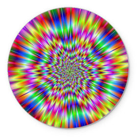 Коврик круглый с принтом Спектральная иллюзия , резина и полиэстер | круглая форма, изображение наносится на всю лицевую часть | взрыв | гипноз | движение | краски | красочный фон | обман зрения | оптическая иллюзия | погружение | текстура | фокус | цветовой спектр