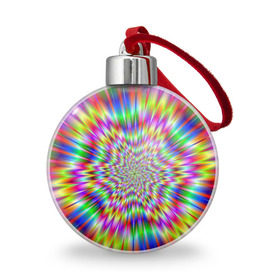 Ёлочный шар с принтом Спектральная иллюзия , Пластик | Диаметр: 77 мм | взрыв | гипноз | движение | краски | красочный фон | обман зрения | оптическая иллюзия | погружение | текстура | фокус | цветовой спектр