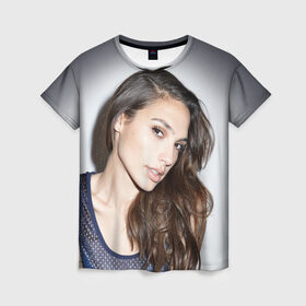 Женская футболка 3D с принтом Галь Гадот , 100% полиэфир ( синтетическое хлопкоподобное полотно) | прямой крой, круглый вырез горловины, длина до линии бедер | gal gadot | актриса