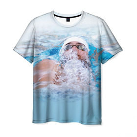 Мужская футболка 3D с принтом Michael Phelps , 100% полиэфир | прямой крой, круглый вырез горловины, длина до линии бедер | 