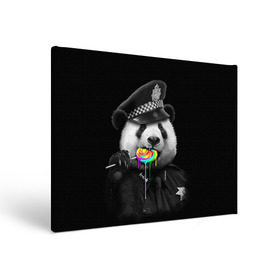 Холст прямоугольный с принтом Панда и карамель , 100% ПВХ |  | Тематика изображения на принте: панда | черно белый