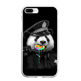 Чехол для iPhone 7Plus/8 Plus матовый с принтом Панда и карамель , Силикон | Область печати: задняя сторона чехла, без боковых панелей | панда | черно белый