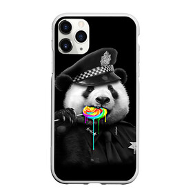 Чехол для iPhone 11 Pro матовый с принтом Панда и карамель , Силикон |  | панда | черно белый