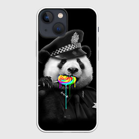 Чехол для iPhone 13 mini с принтом Панда и карамель ,  |  | панда | черно белый