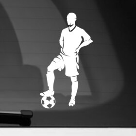 Наклейка на автомобиль с принтом Футболист с мячом , ПВХ |  | Тематика изображения на принте: 