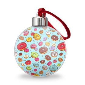 Ёлочный шар с принтом Пончики Пончики , Пластик | Диаметр: 77 мм | пончик