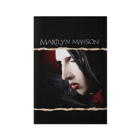Обложка для паспорта матовая кожа с принтом Мэрилин Мэнсон , натуральная матовая кожа | размер 19,3 х 13,7 см; прозрачные пластиковые крепления | мэрилин мэнсон
