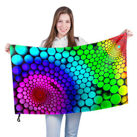 Флаг 3D с принтом Шарики , 100% полиэстер | плотность ткани — 95 г/м2, размер — 67 х 109 см. Принт наносится с одной стороны | круги | цветные | шарики