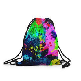 Рюкзак-мешок 3D с принтом Пятна краски , 100% полиэстер | плотность ткани — 200 г/м2, размер — 35 х 45 см; лямки — толстые шнурки, застежка на шнуровке, без карманов и подкладки | гранж | краска | новые | прикольные | текстуры | цветные