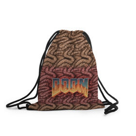 Рюкзак-мешок 3D с принтом Doom (щупальца) , 100% полиэстер | плотность ткани — 200 г/м2, размер — 35 х 45 см; лямки — толстые шнурки, застежка на шнуровке, без карманов и подкладки | извилины | мозги | осьминог