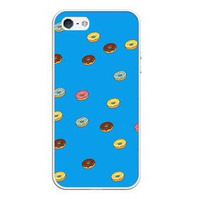 Чехол для iPhone 5/5S матовый с принтом Пончики , Силикон | Область печати: задняя сторона чехла, без боковых панелей | donut | гомер | еда | пончики | симпсон | фаст