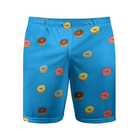 Мужские шорты 3D спортивные с принтом Пончики ,  |  | donut | гомер | еда | пончики | симпсон | фаст