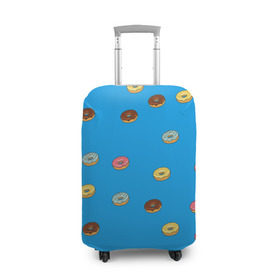 Чехол для чемодана 3D с принтом Пончики , 86% полиэфир, 14% спандекс | двустороннее нанесение принта, прорези для ручек и колес | donut | гомер | еда | пончики | симпсон | фаст