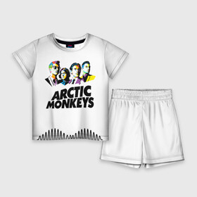 Детский костюм с шортами 3D с принтом Arctic Monkeys 2 ,  |  | am | arctic | arctic monkeys | monkeys | rock | алекс тёрнер | амы | арктические мартышки | джейми кук | мартышки | мэтт хелдерс. ам | ник омэлли | ник о’мэлли | рок