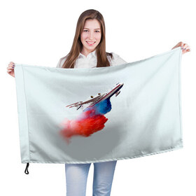 Флаг 3D с принтом Самолет Мчс 1 , 100% полиэстер | плотность ткани — 95 г/м2, размер — 67 х 109 см. Принт наносится с одной стороны | армия | армия россии | военная | военная техника | самолет | самолеты | техника
