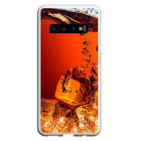 Чехол для Samsung Galaxy S10 с принтом Кола 1 , Силикон | Область печати: задняя сторона чехла, без боковых панелей | Тематика изображения на принте: cocacola | cola | pepsi | кола | лёд | напиток | пепси | пузыри