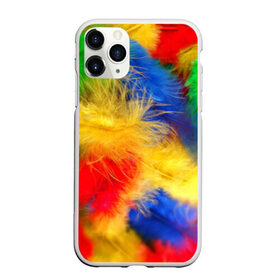 Чехол для iPhone 11 Pro Max матовый с принтом Цветные перья , Силикон |  | перья | радуга | спектр | фон | цвета | цветные | яркие