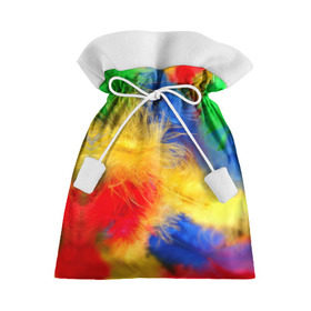 Подарочный 3D мешок с принтом Цветные перья , 100% полиэстер | Размер: 29*39 см | перья | радуга | спектр | фон | цвета | цветные | яркие
