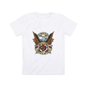 Детская футболка хлопок с принтом Eagles of Death Metal , 100% хлопок | круглый вырез горловины, полуприлегающий силуэт, длина до линии бедер | дэтметал | метал | мош | орлы