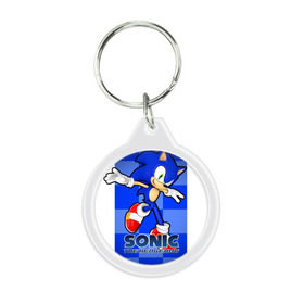 Брелок круглый с принтом Sonic The-Hedgehog , пластик и полированная сталь | круглая форма, металлическое крепление в виде кольца | Тематика изображения на принте: sega sonic