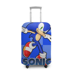 Чехол для чемодана 3D с принтом Sonic The-Hedgehog , 86% полиэфир, 14% спандекс | двустороннее нанесение принта, прорези для ручек и колес | sega sonic