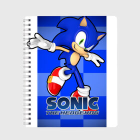 Тетрадь с принтом Sonic The-Hedgehog , 100% бумага | 48 листов, плотность листов — 60 г/м2, плотность картонной обложки — 250 г/м2. Листы скреплены сбоку удобной пружинной спиралью. Уголки страниц и обложки скругленные. Цвет линий — светло-серый
 | sega sonic