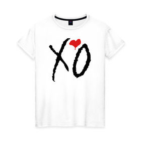 Женская футболка хлопок с принтом XO , 100% хлопок | прямой крой, круглый вырез горловины, длина до линии бедер, слегка спущенное плечо | drake | the weeknd | xo
