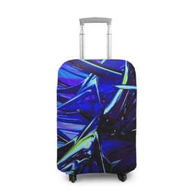 Чехол для чемодана 3D с принтом Острые шипы , 86% полиэфир, 14% спандекс | двустороннее нанесение принта, прорези для ручек и колес | колючки | металл | прикольные | синие | текстуры | шипы