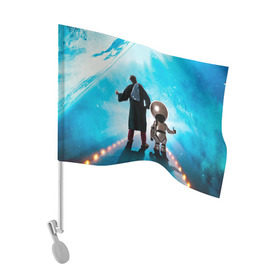 Флаг для автомобиля с принтом Автостопом по галактике , 100% полиэстер | Размер: 30*21 см | автостопом по галактике