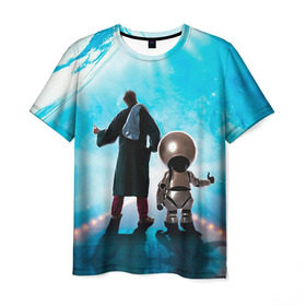 Мужская футболка 3D с принтом Автостопом по галактике , 100% полиэфир | прямой крой, круглый вырез горловины, длина до линии бедер | автостопом по галактике