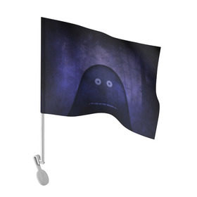 Флаг для автомобиля с принтом Мора в лесу , 100% полиэстер | Размер: 30*21 см | глаза | лес | муми тролль | туман