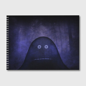 Альбом для рисования с принтом Мора в лесу , 100% бумага
 | матовая бумага, плотность 200 мг. | Тематика изображения на принте: глаза | лес | муми тролль | туман