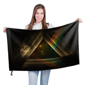 Флаг 3D с принтом Triangle , 100% полиэстер | плотность ткани — 95 г/м2, размер — 67 х 109 см. Принт наносится с одной стороны | pink floyd
