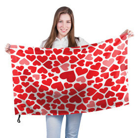 Флаг 3D с принтом Сердечки , 100% полиэстер | плотность ткани — 95 г/м2, размер — 67 х 109 см. Принт наносится с одной стороны | девушка | любовь | сердечко | сердце