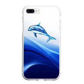 Чехол для iPhone 7Plus/8 Plus матовый с принтом Дельфин , Силикон | Область печати: задняя сторона чехла, без боковых панелей | Тематика изображения на принте: дельфин | море | рыбка
